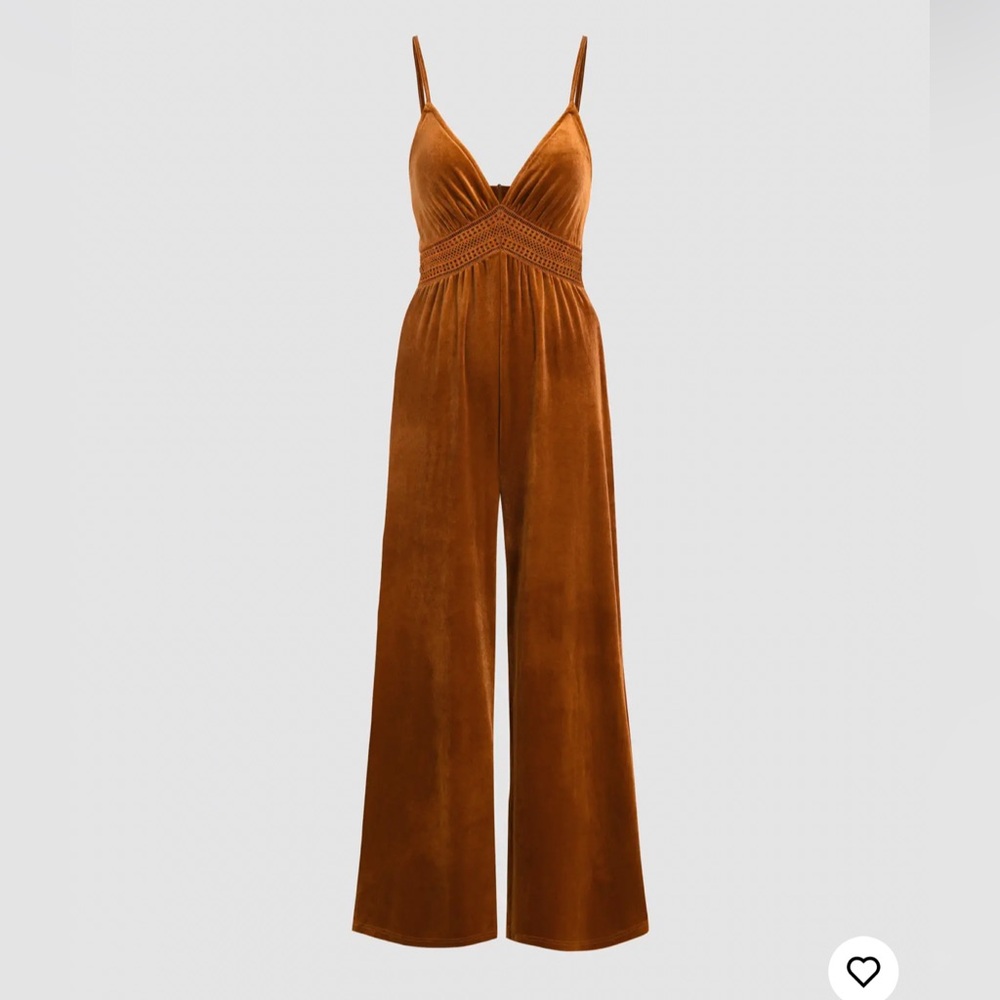 Cider. New with tags. Orange velvet jumpsuit.